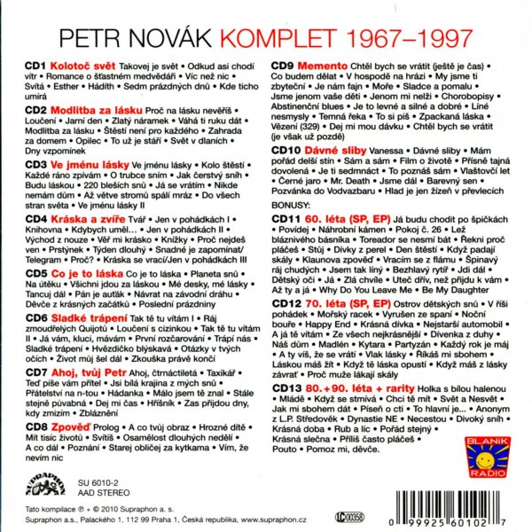 detail NOVÁK PETR - KOMPLET 1967 - 1997 - 13 CD