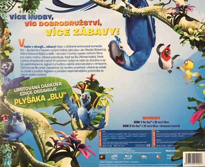 szczegóły Rio 2 - Blu-ray 3D + 2D Limitovaná edice s plyšovou hračkou