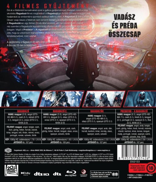szczegóły Predátor 1-4 kolekcja - Blu-ray 4BD