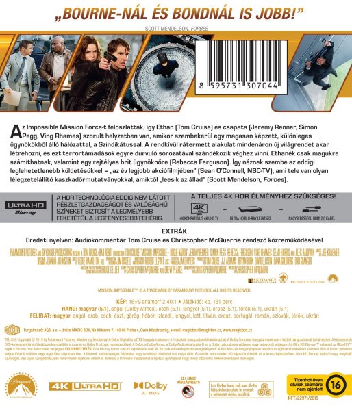 szczegóły Mission: Impossible 5 - Rogue Nation - 4K Ultra HD Blu-ray