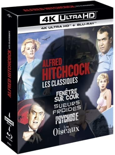 detail Alfred Hitchcock kolekce (Okno do dvora, Psycho, Vertigo, Ptáci) 4UHD Blu-ray