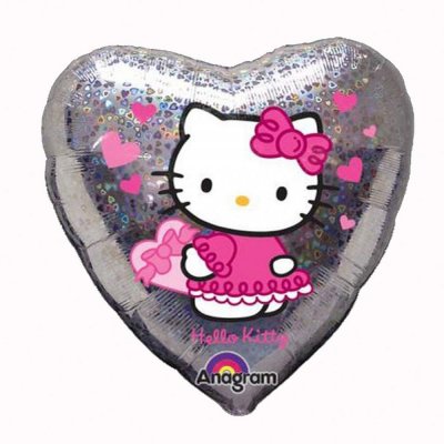 Foliový balónek - Hello Kitty - srdce 60cm